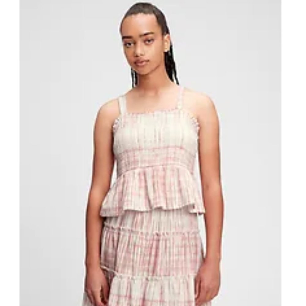 NWT Teen 100% Organic Cotton Smocked Tank Top, 12